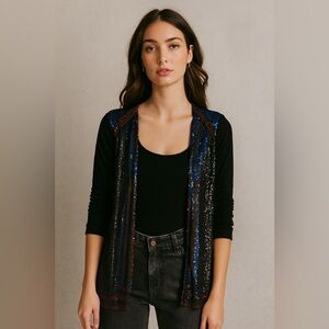 FRENCH CONNECTION Open Cardigan with  Sequins